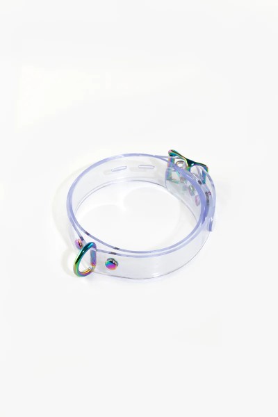 PVC Halsband transparent-regenbogen