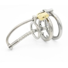 Chastity device with urethral plug