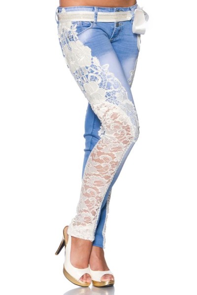Jeans with lace