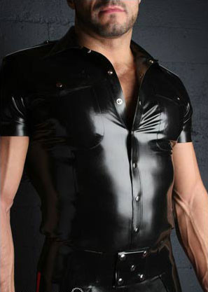 Latex Uniform Shirt schwarz