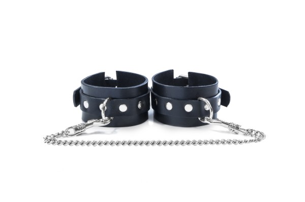Black handcuffs with chain