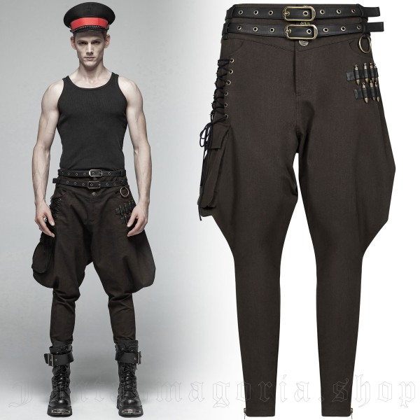Pants with lacing and bullets