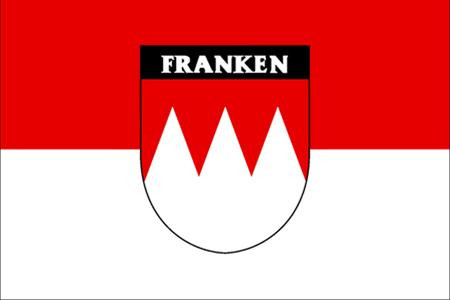 Fähnchen mit Holzstab 'Franken mit Wappen + Schriftzug'