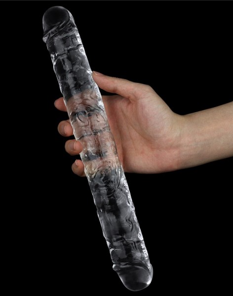 Doppeldildo transparent 30 cm