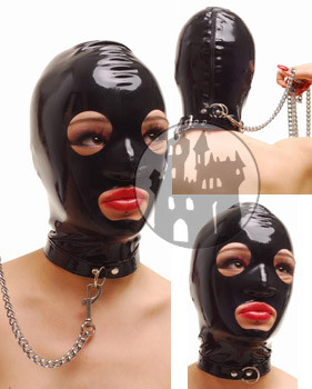 Latex Maske mit Halsband