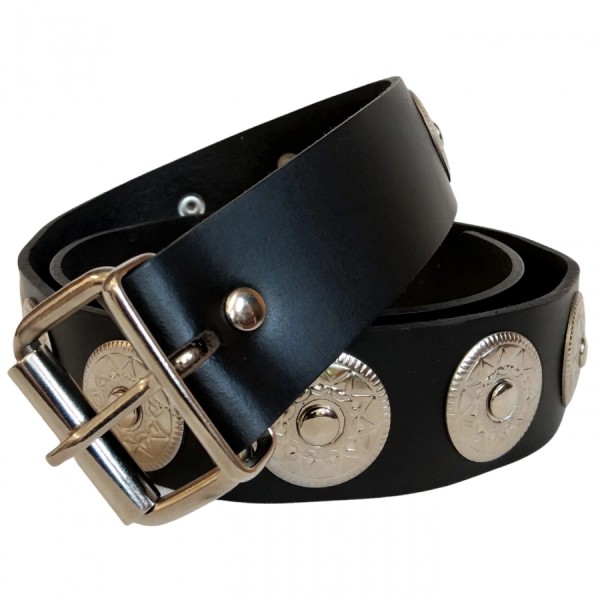 Leather belt Concho decorative studs