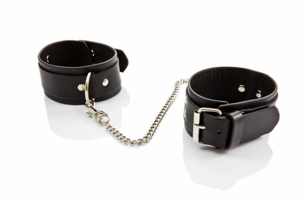 Black ankle cuffs with chain