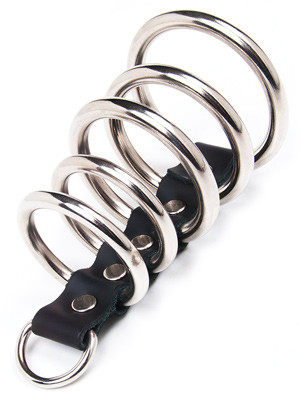 Penis cage with 5 rings and D-ring