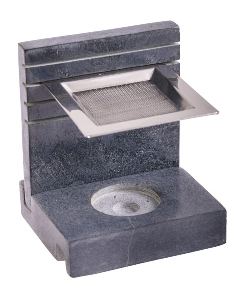 Sieve vessel, height-adjustable, square, made of soapstone