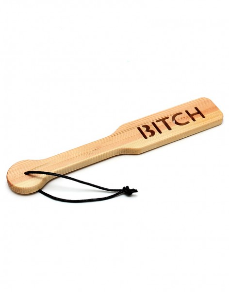 Holz Paddle mit 'Bitch'-Schriftzug