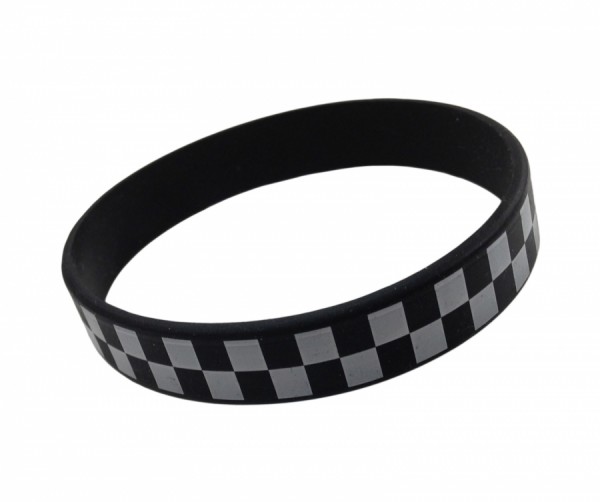 Armband - Karo-Muster - schwarz/weiß