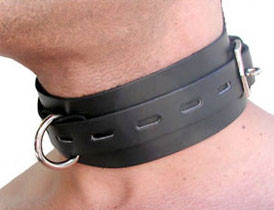Schwarzes Leder Halsband mit Schnalle