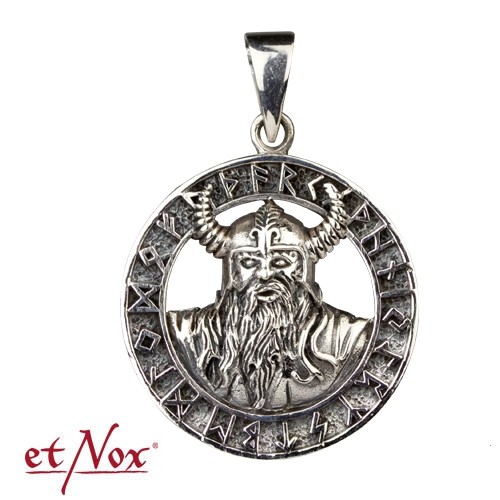 Silver pendant 'Viking with Runes'