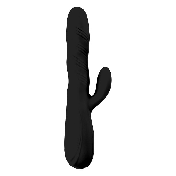Rotierender Vibrator mit Klitoris Stimulator Schwarz